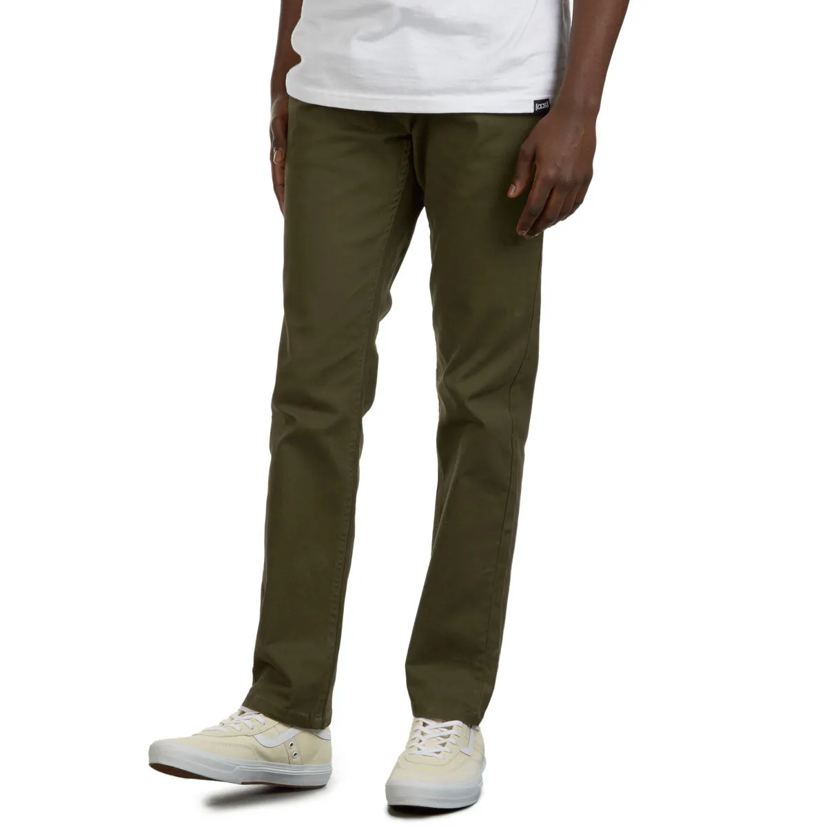CCS Straight Stretch Chino Pants - Olive clean look Non slip grip