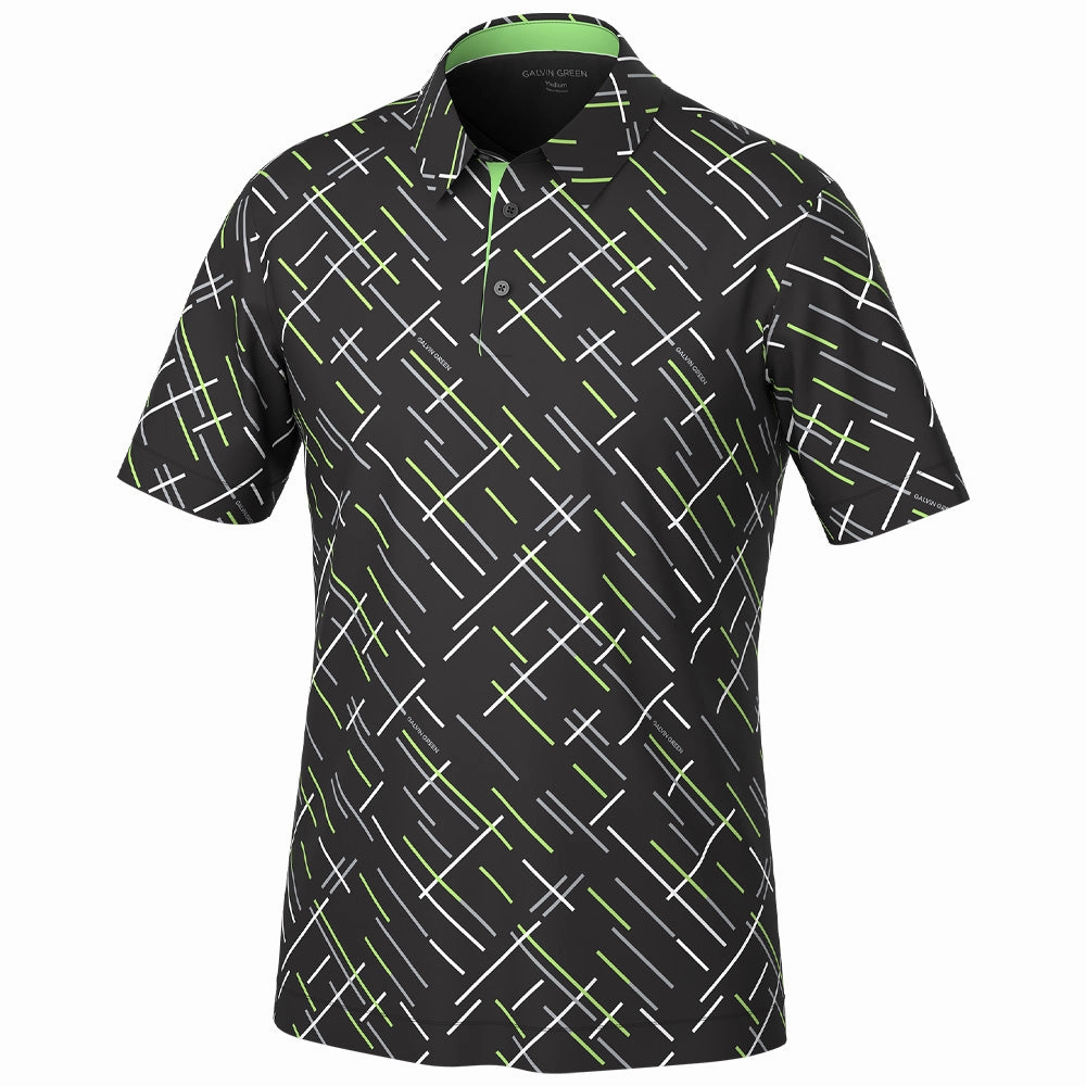 Fashion Must-Have Casual Look Wear Galvin Green Mathias Polo Shirt - Black/Fresh Green