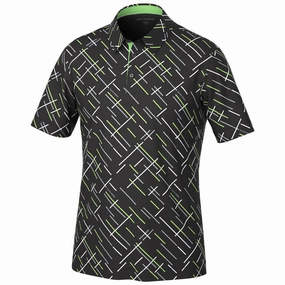 Fashion Must-Have Casual Look Wear Galvin Green Mathias Polo Shirt - Black/Fresh Green