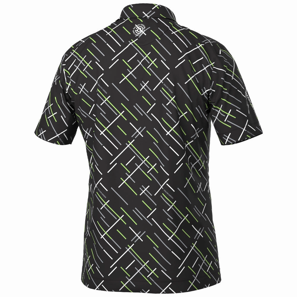 Galvin Green Mathias Polo Shirt - Black/Fresh Green Trendy All-Day Ultra Soft Finish