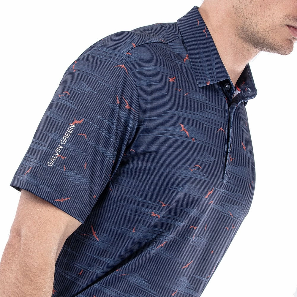 Relaxed Comfort Look Casual Statement Galvin Green Marin Ventil8  Polo Shirt - Navy/Orange