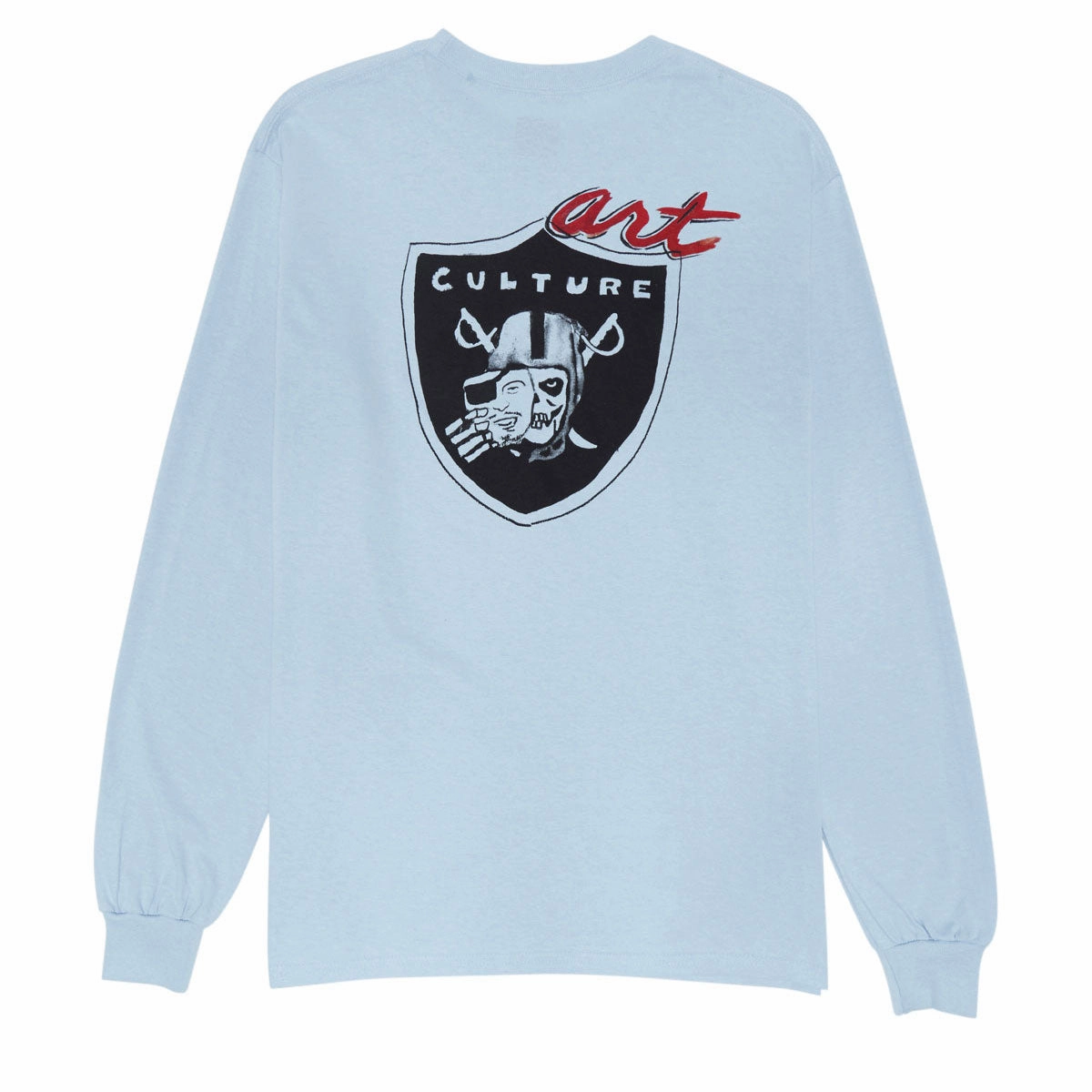 Sublimation Printed Collar Cozy Wearable Chocolate Art Official Long Sleeve T-Shirt - Powder Blue