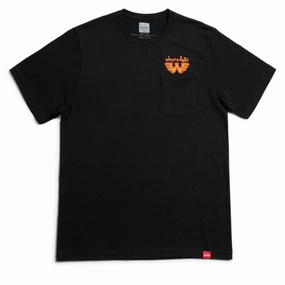 Fur combination Timeless Look Wear Chocolate x Waylon W Pocket T-Shirt - Black