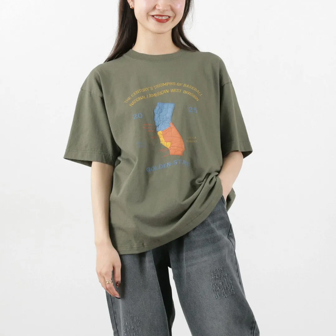 JHANKSON / California Maps short sleeve T-shirt Embroidered Details