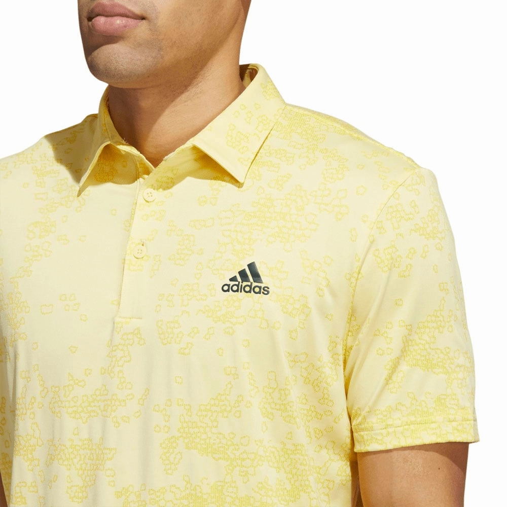 adidas Jacquard Polo Shirt - Almost Yellow/Impact Yellow Curved Hemline