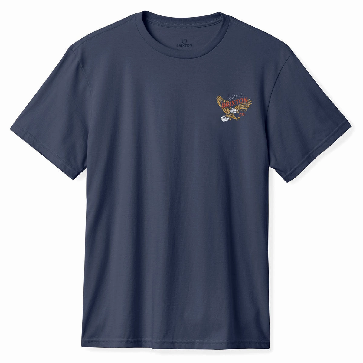 Brixton Keller T-Shirt - Washed Navy Worn Wash UV Protection Glossy Look