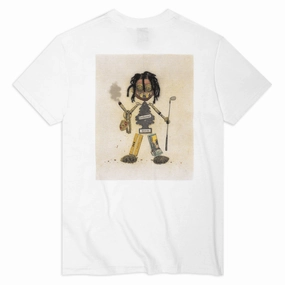 Quick Dry Technology Minimalist Style Violet Kader Trash Doll T-Shirt - White