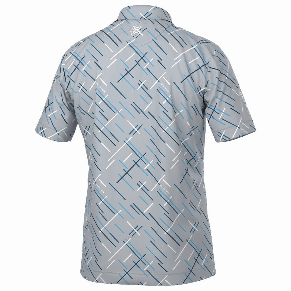 Relaxed fit style Comfy Essentials Wear Galvin Green Mathias Polo Shirt - Cool Grey/Navy