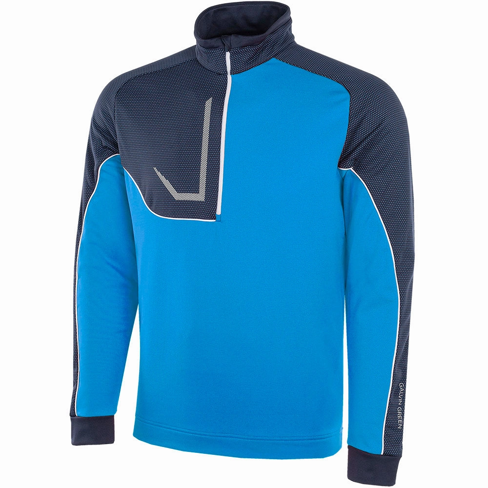Galvin Green Daxton 1/2 Zip Insula Pullover - Blue/Navy/White Modern Bold