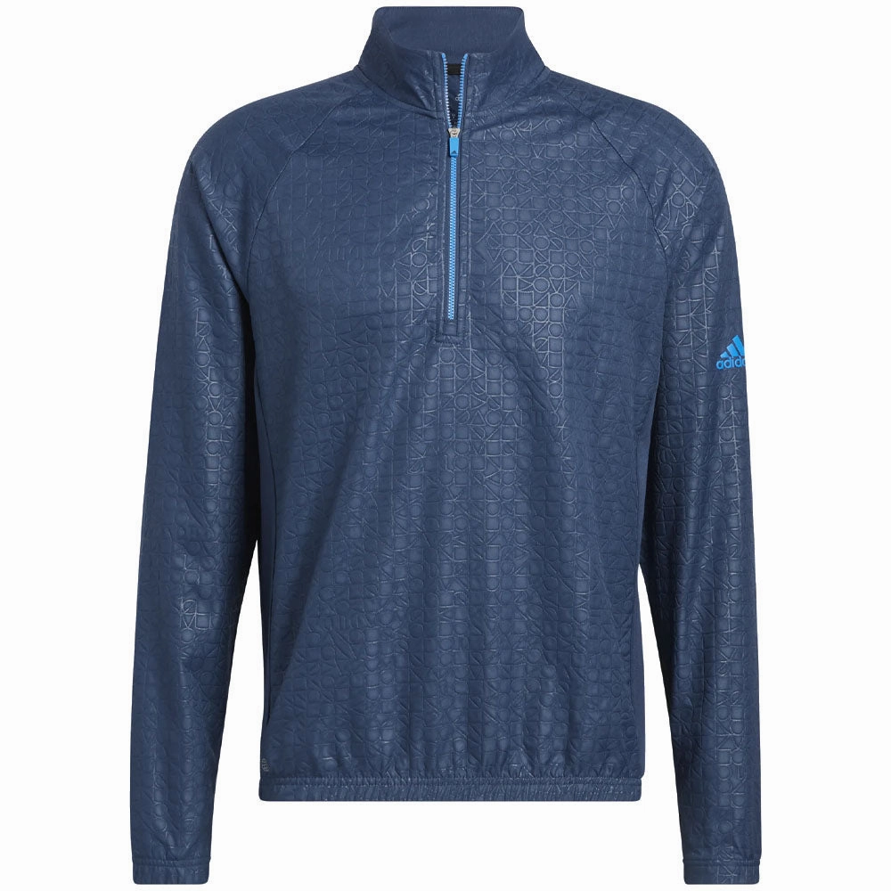 adidas Deboss 1/4 Zip Sweatshirt - Crew Navy Bow Accents