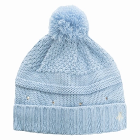 Essential Style Fashion Touch Green Lamb Inge Fleece Lined Beanie Hat - Powder