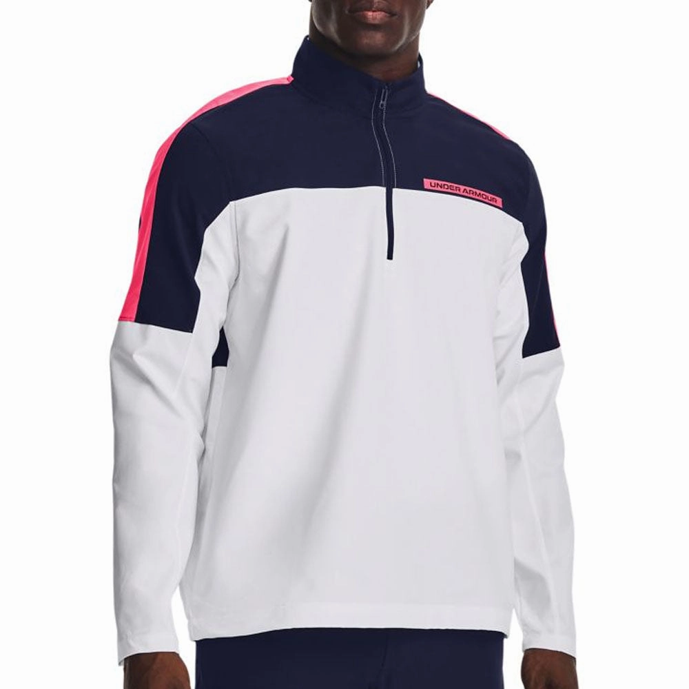 Under Armour Storm Windstrike 1/2 Zip Pullover - White/Midnight Navy product tassel movement Modern Edge