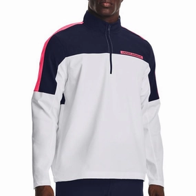 Under Armour Storm Windstrike 1/2 Zip Pullover - White/Midnight Navy product tassel movement Modern Edge