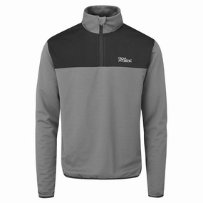 Snuggly Fit Oscar Jacobson Wainright Lined Zip Neck Sweater - Pewter
