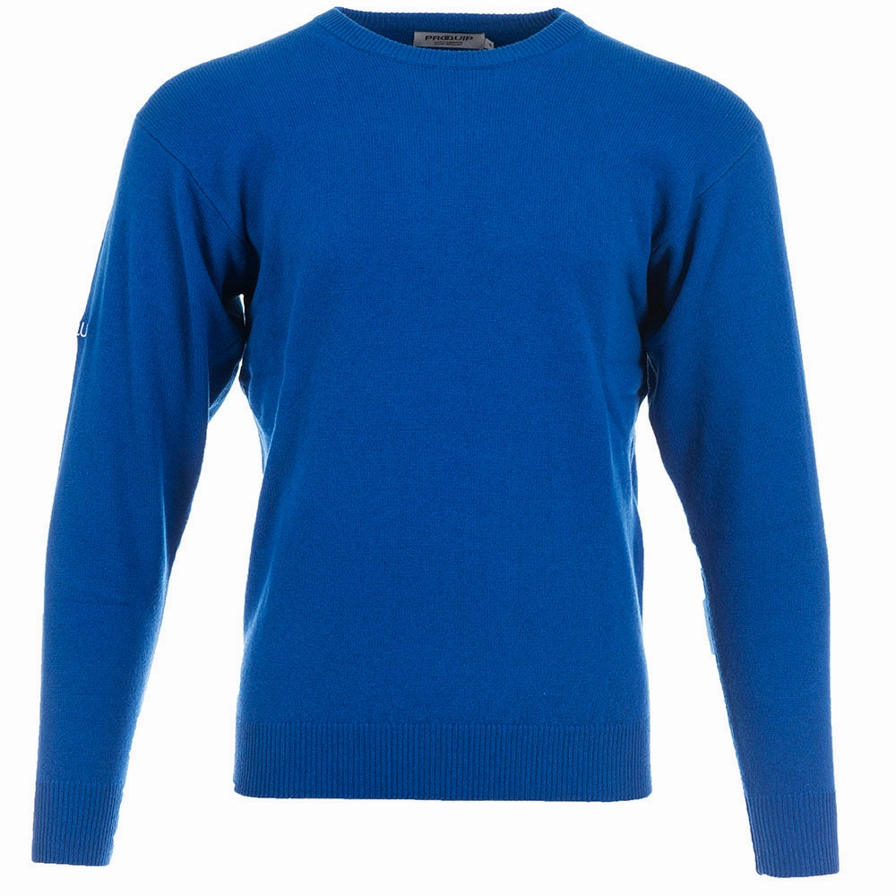 Cozy Collection ProQuip Lambswool Water Repellent Crew Neck Golf Sweater - Persian Blue