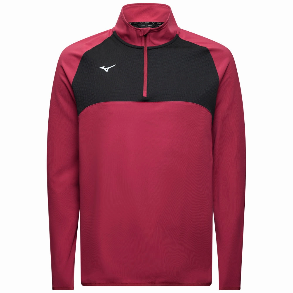 Mizuno Contrast 1/4 Zip Pullover - Burgundy Comfortable Outfit