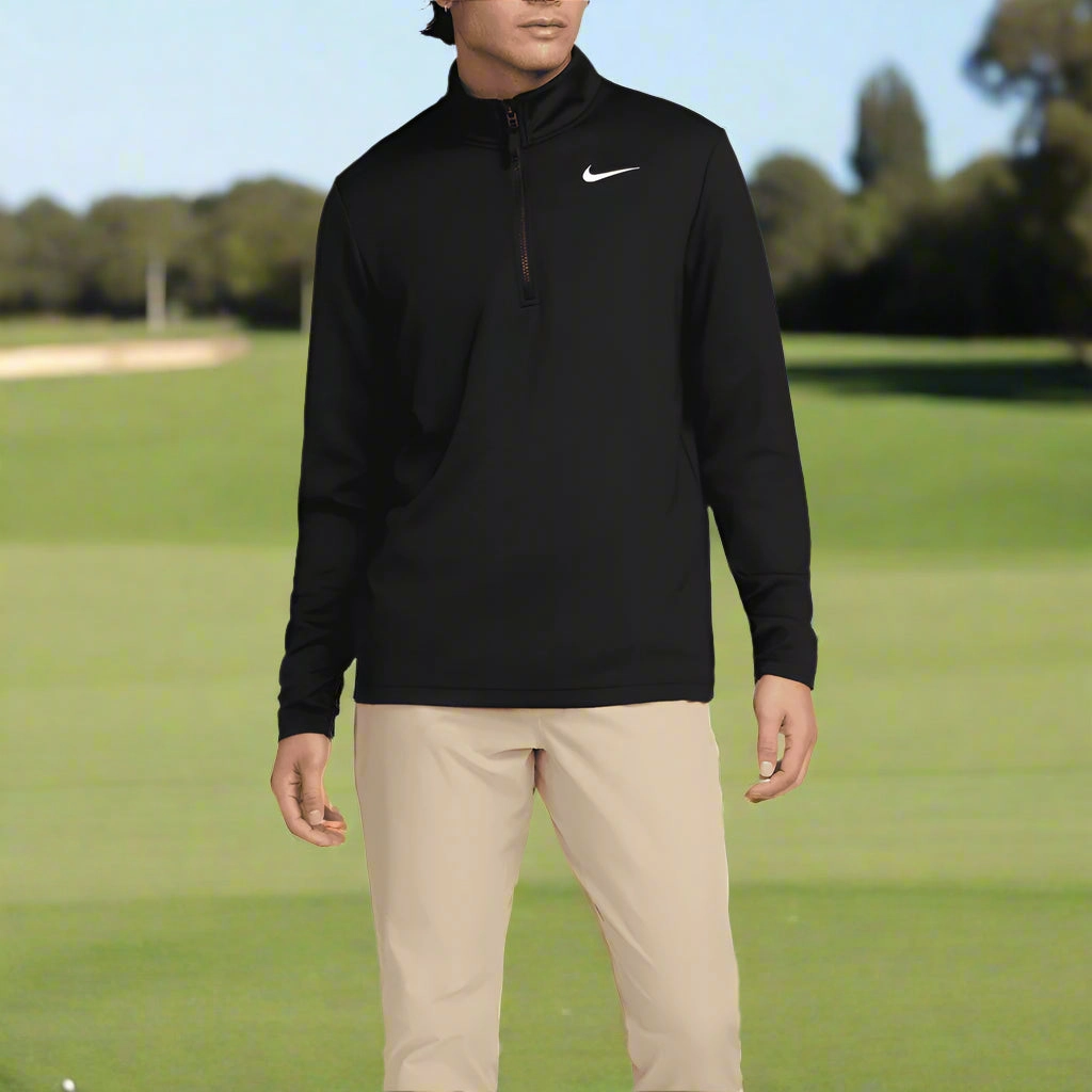 Chill Wearable Street Active Nike Victory Dri-FIT Therma Flex 1/2 Zip Pullover - Black/Black/White