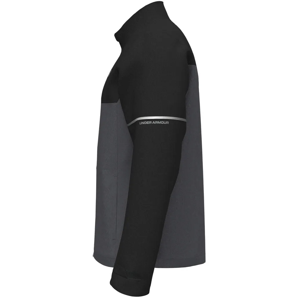 Under Armour Drive Rain Waterproof Jacket - Black/Castlerock/Metallic Silver elastic waistband