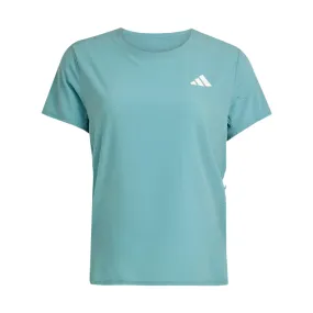 Comfy Touch Boat Neck Classic Daily Adidas Women's Adizero Short Sleeved Running Tee in Powder Teal AW25