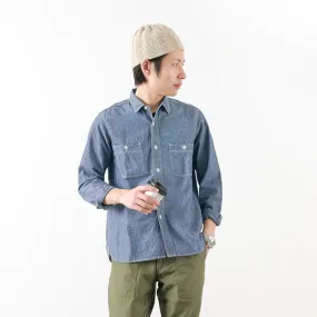 FOB FACTORY / F3378 Chambray Work Shirt Contemporary Design Streetwear