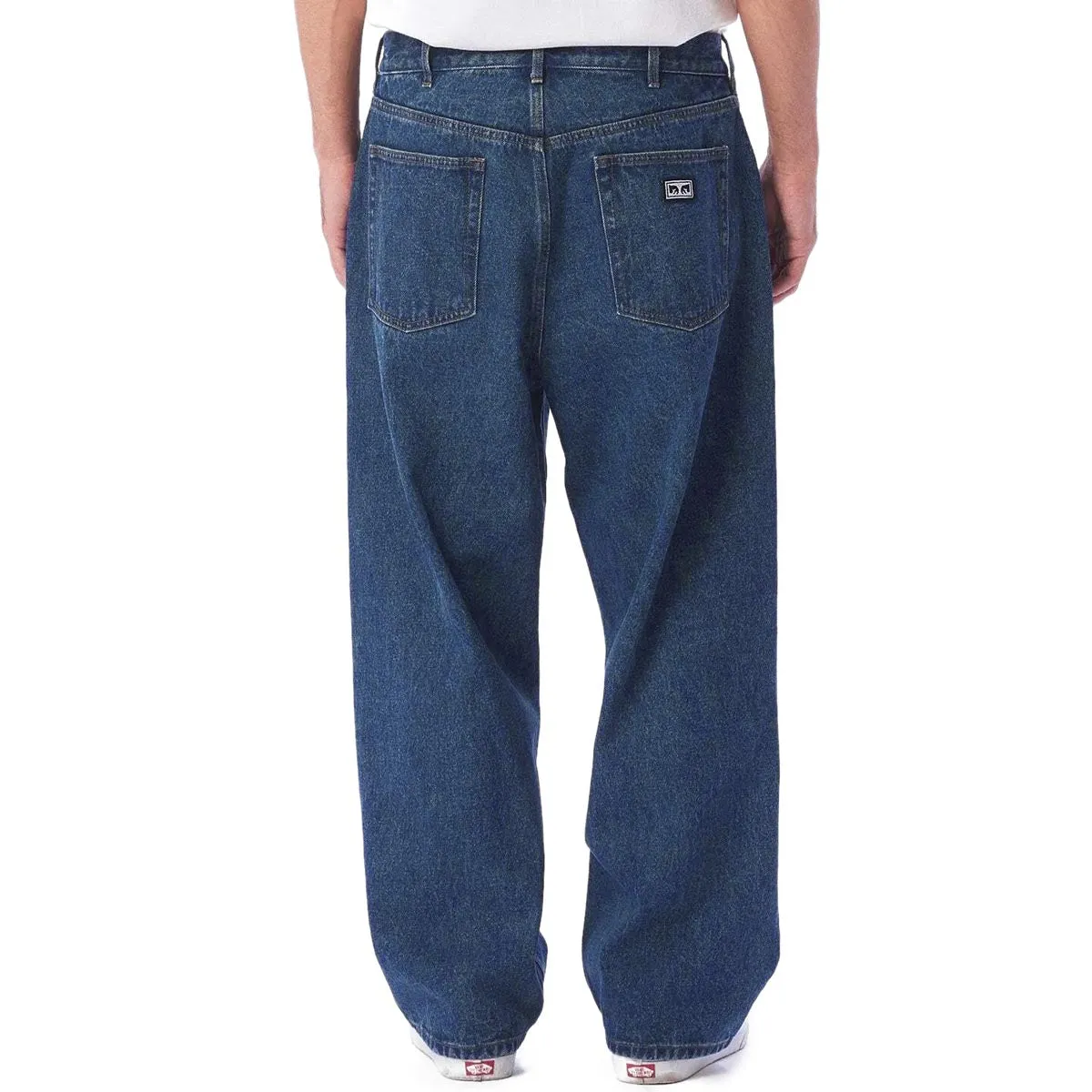 Obey Bigwig Baggy Denim Jeans - Stone Wash Indigo All Purpose Fit Office Appropriate