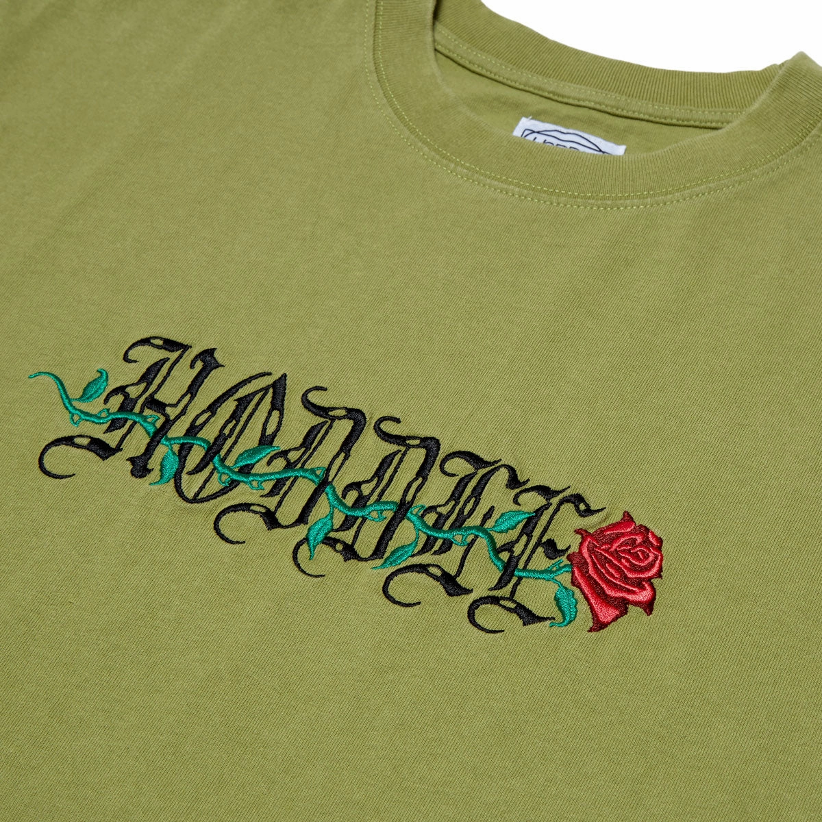 Hoddle Rose T-Shirt - Vintage Green Fresh Look