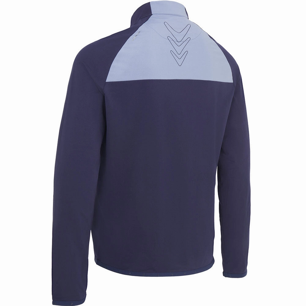 product home friendly comfort Callaway 1/4 Zip Colour Block Chev Print Pullover - Peacoat