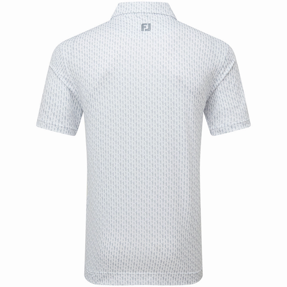 Chic Fit RecycledBlend FootJoy Figure Print Lisle Polo Shirt - White/Flint