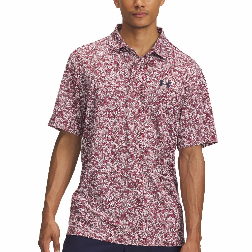 Everyday Style Trend Seasonal top Under Armour Playoff 3.0 Printed Polo Shirt - Tourmaline Pink/Dark Maroon/Midnight Navy