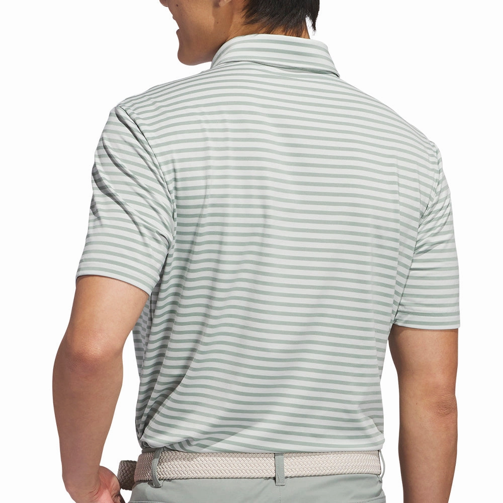 Casual All-Day Outdoor Style Trend adidas Ultimate365 Stripe Polo Shirt - Silver Green/Wonder Silver