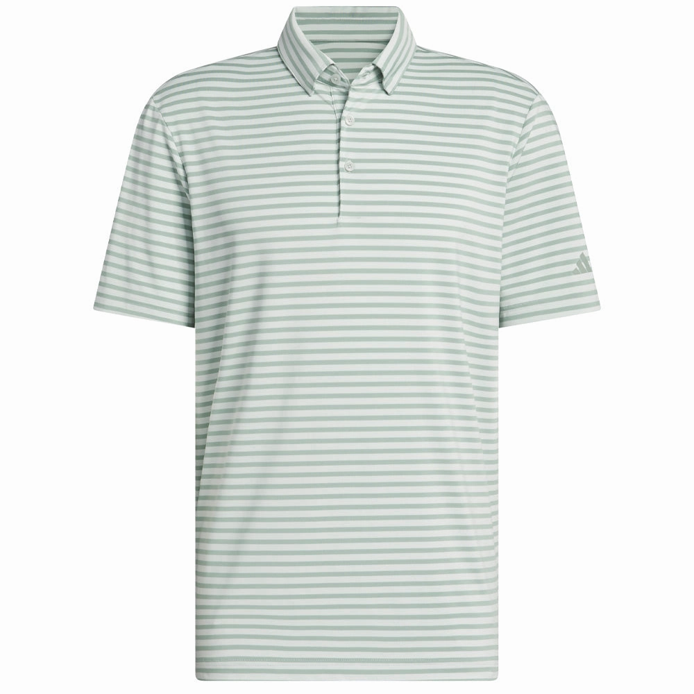 adidas Ultimate365 Stripe Polo Shirt - Silver Green/Wonder Silver Sporty Design Cool Layer Wear