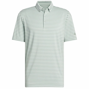 adidas Ultimate365 Stripe Polo Shirt - Silver Green/Wonder Silver Sporty Design Cool Layer Wear
