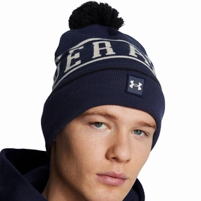 Easy Match Under Armour Halftime Pom Pom Beanie - Midnight Navy/Summit White