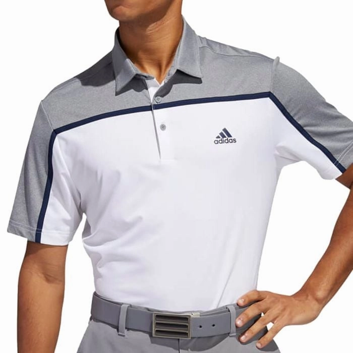 Summer Ready adidas Ultimate356 3-Stripe Polo Shirt - White/Grey Three