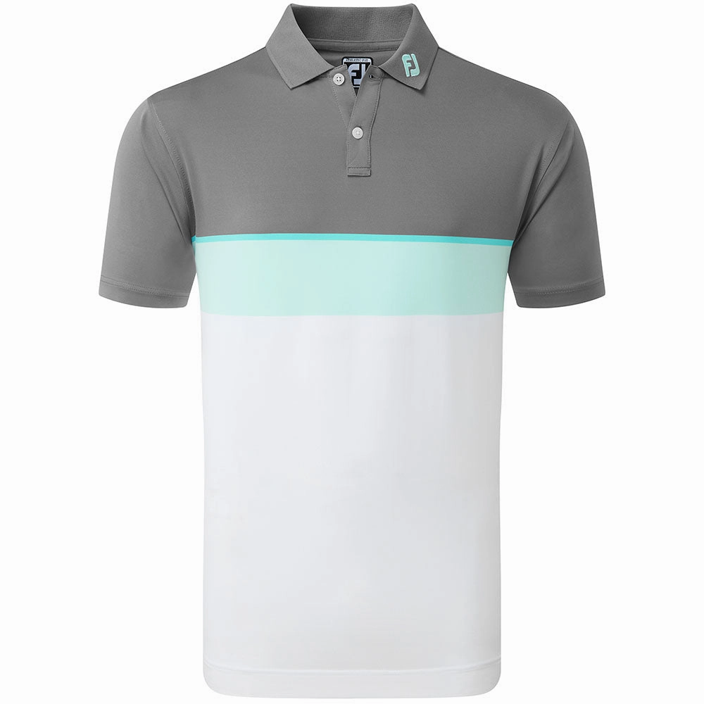 FootJoy Colour Theory Polo Shirt - Lava/Maui Blue/Aqua Surf/White Formal Occasion Casual Layers