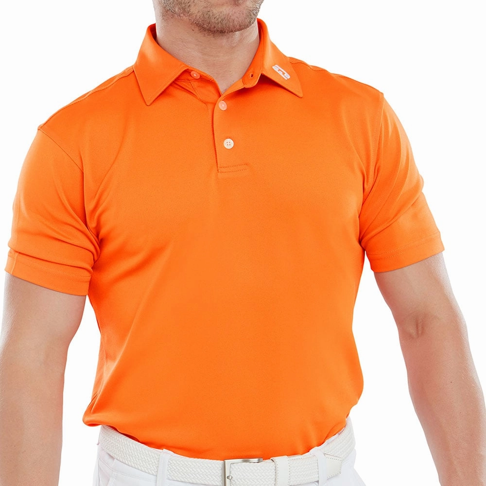 FootJoy Stretch Pique Solid Polo Shirt - Orange Chic Style Trend Round neck simplicity