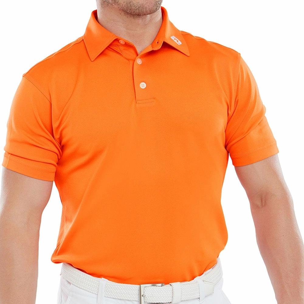 FootJoy Stretch Pique Solid Polo Shirt - Orange Lightweight Shirt safe for skin
