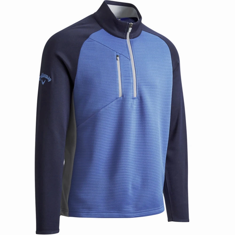 Fresh Minimal Callaway Blocked Ottoman Fleece 1/4 Zip Pullover - Dark Moody Heather
