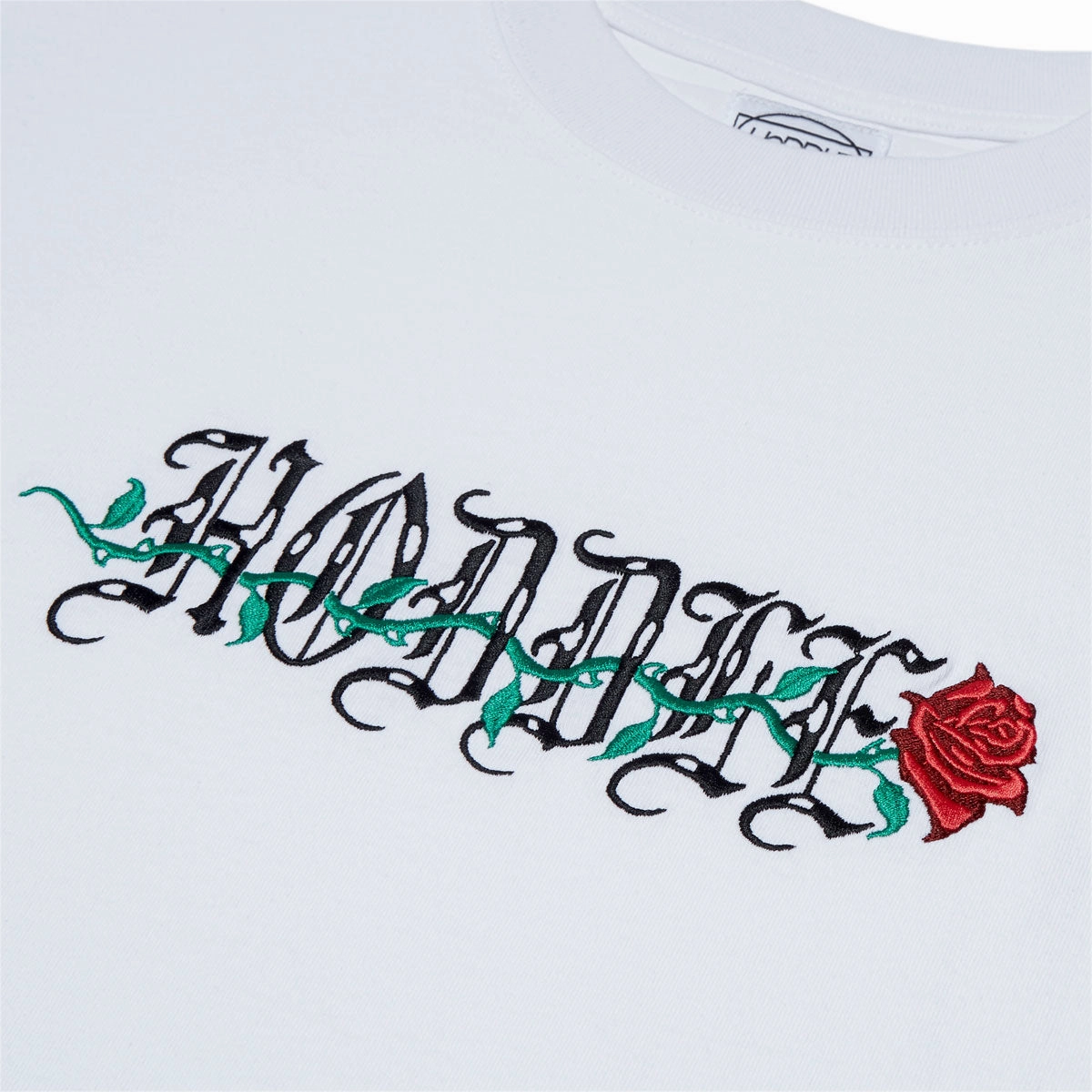 Reinforced Neckline Hoddle Rose T-Shirt - White