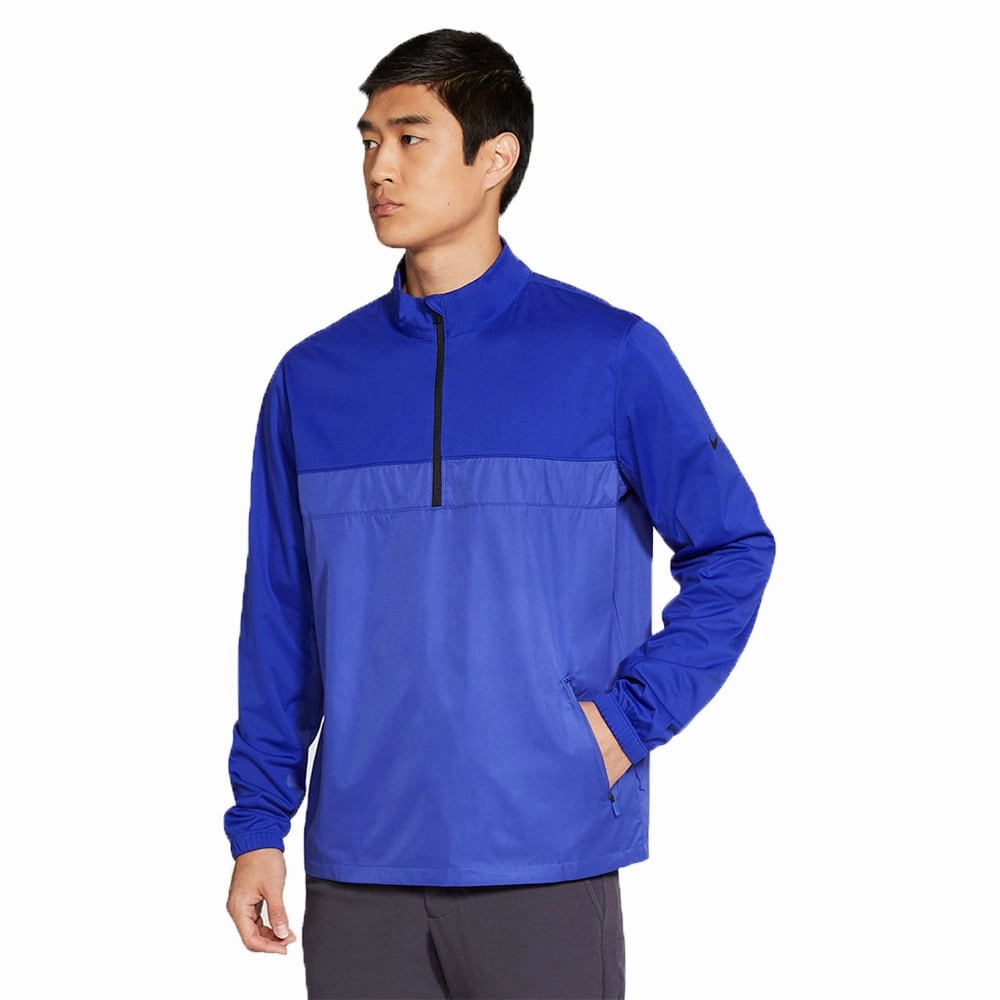 right for beach trips Business casual Nike Shield Victory 1/2 Zip Golf Wind Jacket - Concord/Lapis/Black