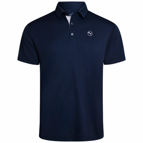 Puma Pure Solid Polo Shirt - Deep Navy Timeless Style Effortless Fashion