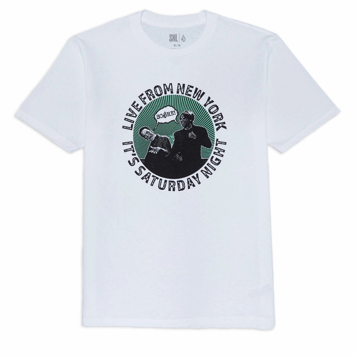 Quick Dry Technology Micro Perforated Fabric Volcom SNL50 Roxbury T-Shirt - White
