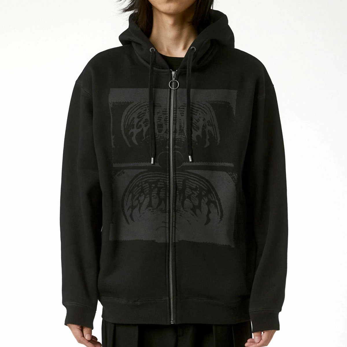 Former Complicrux Zip Up Hoodie - Worn Black Family gathering wear Anti Odor