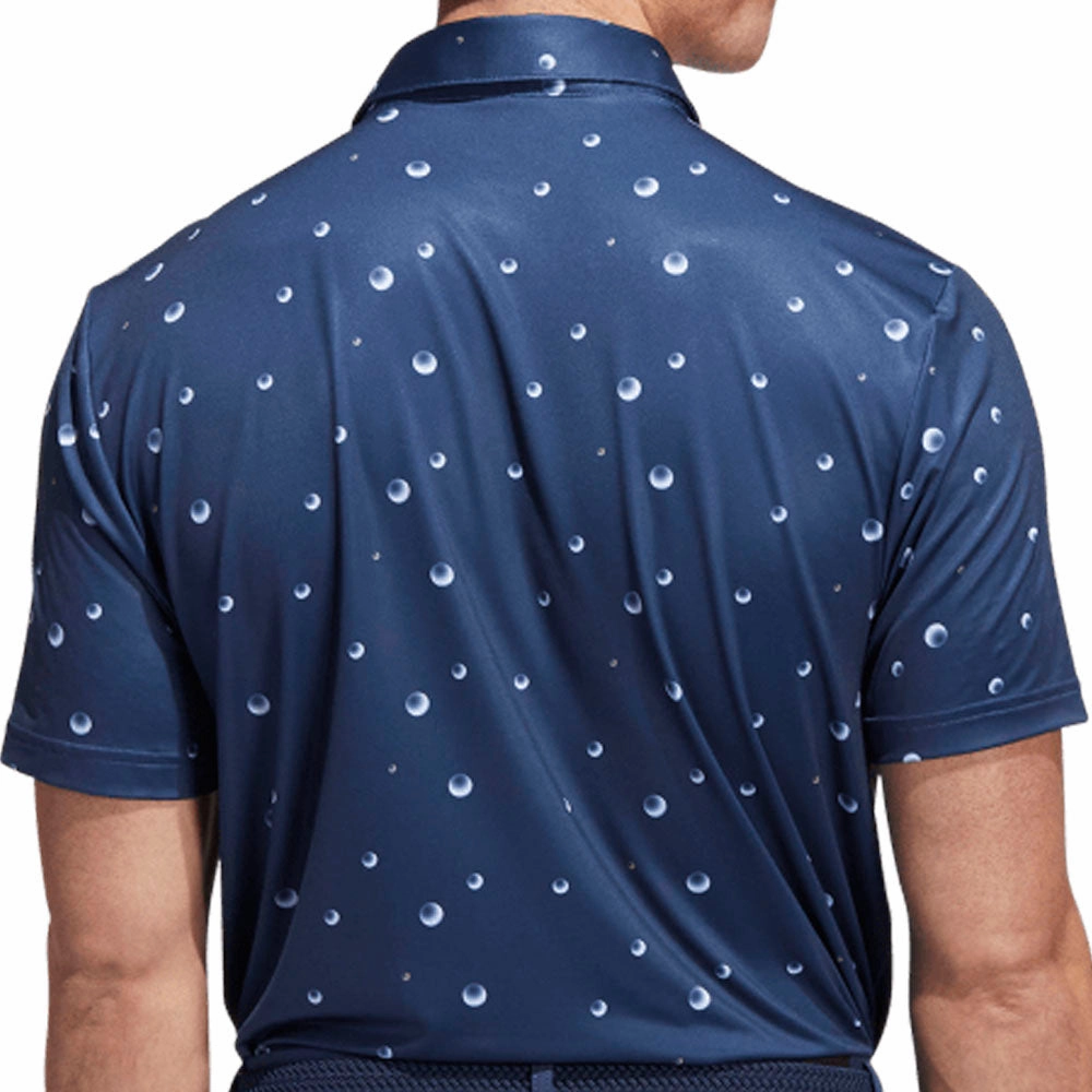 adidas Ultimate Allover Print Polo Shirt - Crew Navy/White/Hemp Recycled Polyester Blend Chic and Cozy Wear