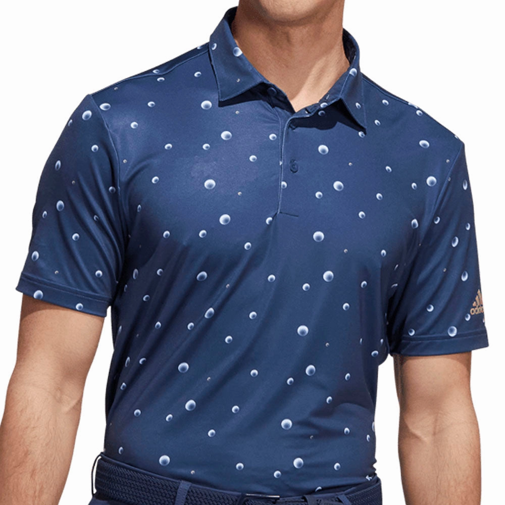 adidas Ultimate Allover Print Polo Shirt - Crew Navy/White/Hemp insulated