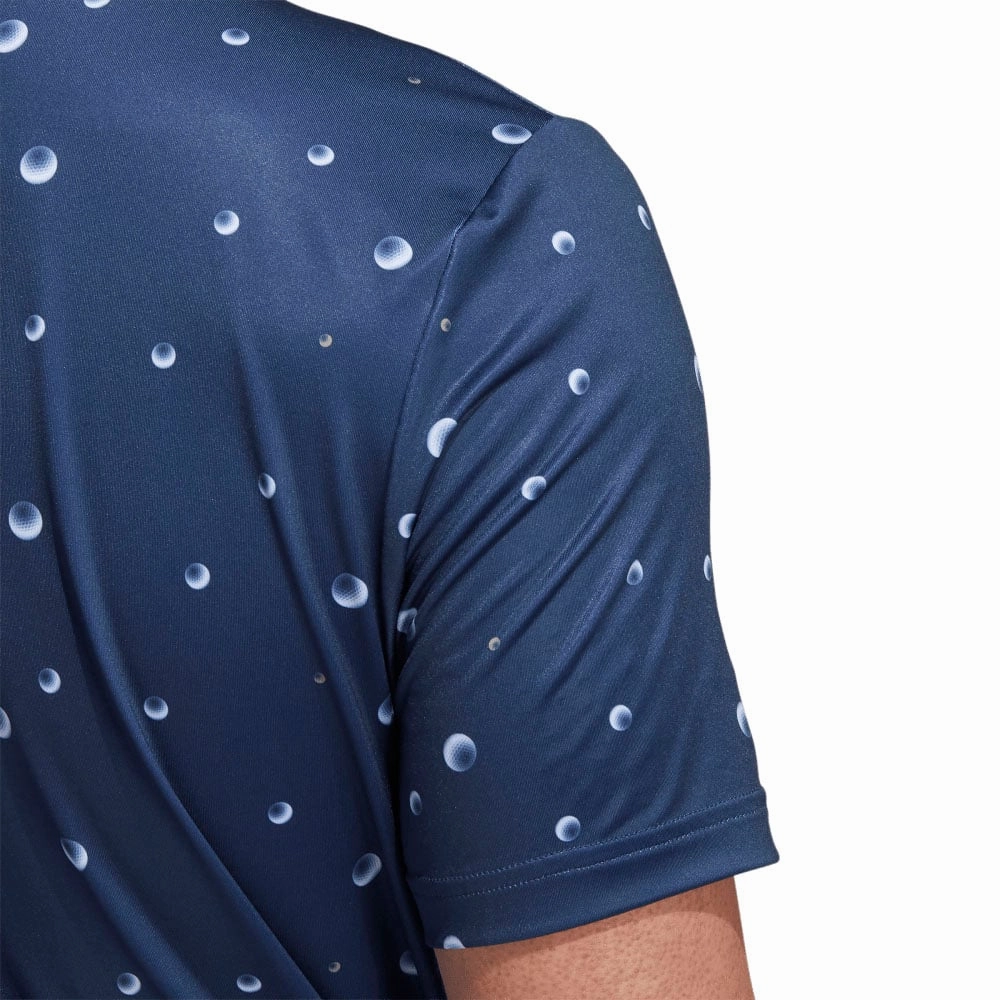 Functional Wearable adidas Ultimate Allover Print Polo Shirt - Crew Navy/White/Hemp