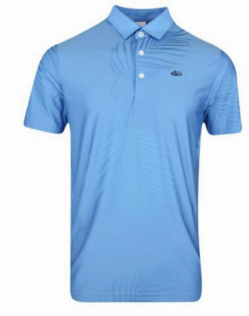 Katana Golf Mens Palm Print Polo NonChafing Seam Placement Subtle ToneOnTone Stitching