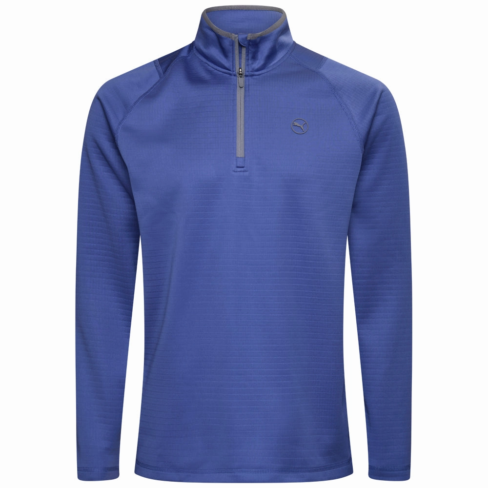 Puma Waffle Fleece 1/4 Zip Pullover - Blue Crystal Fresh Active