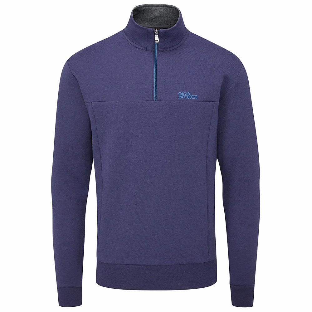 Oscar Jacobson Hawkes Tour Pullover - Navy Relaxed Hoodie product chambray casualness