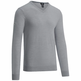Callaway Merino Wool V-Neck Pullover - Griffin Grey Holiday Wear Anti-pilling